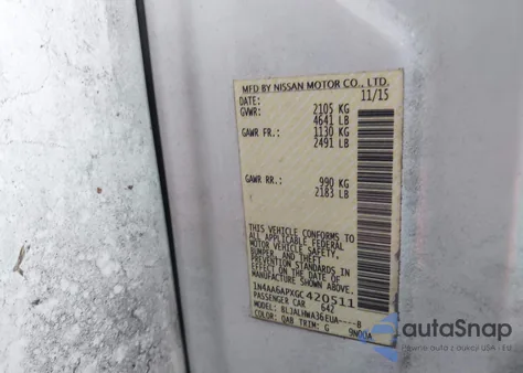 2016 Nissan Maxima 3.5 Platinum from USA, damaged, VIN 1N4AA6APXGC420511